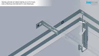 MESH R-H 215 rendszer szerelése U-Profillal + 35-ös H-Profillal