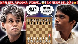 ¡CARLSEN, PRAGGNANANDHAA, PICHOT...🤯 ¡LO MEJOR DEL DÍA 1 EN EL MUNDIAL DE RÁPIDAS 😲💥!!