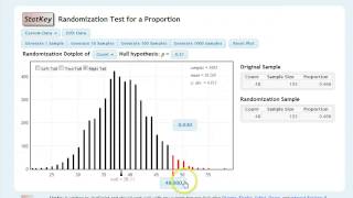 Hypothesis Tests: Proportion test in StatKey