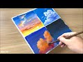 daily challenge 88 4 clouds collage acrylic painting day and night painting