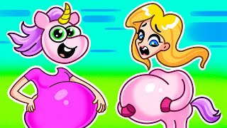 Pregnant Swap Body with Unicorn || Funny Parents Problems+Epic Pregnant Stories by Avocado Family