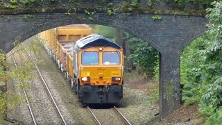 GBRf 66704 'Colchester Power Signalbox' with heavy stone train 6G16