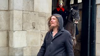 King’s Guard YELLED at a CRAZY Man, But He Just Walk away and LAUGHED at Horse Guards LONDON