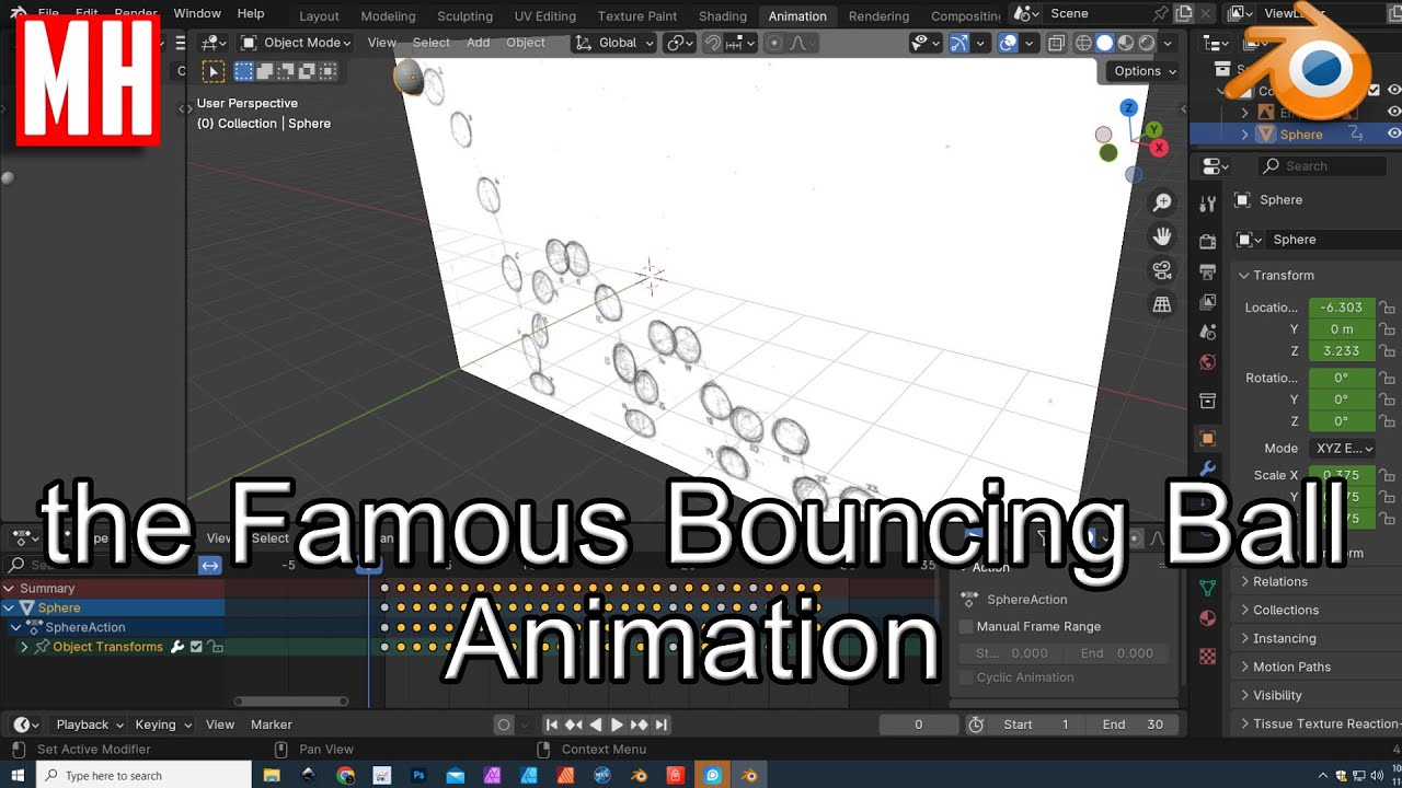 The Famous Bouncing Ball Animation In Blender 4 1 Full Tutorial