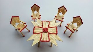 Matchstick Art and Craft Ideas | New Design Diy Matchstick Table and chair