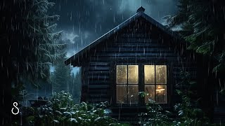 Heavy Rain & Thunder On Bedroom Window💧Black Screen | 12 Hours | Sleep In Series