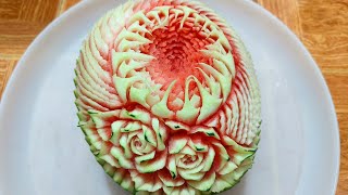 watermelon carving.zigzag pattern for beginner.