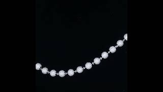 6mm Iced Out Bead Chain 925 Silver With VVS Moissanite