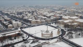 Snow in Budapest: aerial footage shows the Hungarian winter wonderland