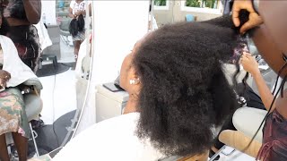 Getting mini braids on my natural hair in Africa for the first time 🇬🇭