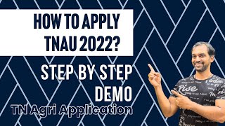 TNAU Counselling 2022 Application demo | TN Agri counselling