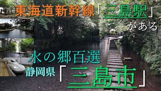 [水の郷百選]東海道新幹線も通る美しい水のせせらぎ「三島市」とは？特急「踊り子」や伊豆箱根鉄道も乗り入れる静岡県三島市を紹介。三島スカイウォーク、楽寿園、源兵衛川、白滝公園、三嶋大社などの魅力がある。