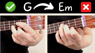 The EASY Way To Change Chords From G to Em on Ukulele