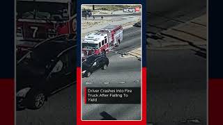 Driver Crashes Into Fire Truck After Failing to Yield | Caught on Camera | Aurora Police Footage