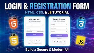 Login and registration form in HTML, CSS, and JS.