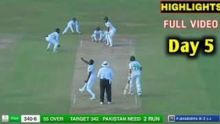 Day 5 Pakistan vs Sri Lanka Highlights | Pak vs SL Test Day 5 Highlight