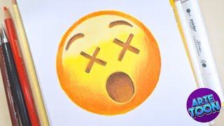 Como dibujar PASO A PASO  al Emoji Cara x