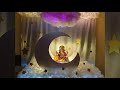 Home ganpati decoration moon in clouds