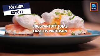 Buggyantott tojás lazacos pirítóson