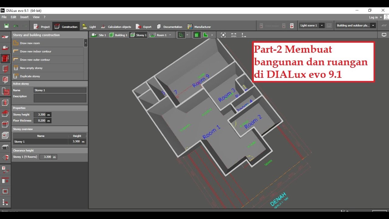 TUTORIAL DIALUX EVO PART- 2 MEMBUAT BANGUN DAN RUANG - YouTube