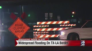 Widespread flooding on Texas-Louisiana border