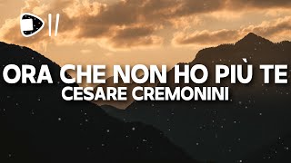 Cesare Cremonini - Ora che non ho più te (Testo/Lyrics) spegni le luci della città è gia finita la m