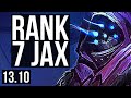 JAX vs URGOT (TOP) | Rank 7 Jax, 6 solo kills, Godlike | TR Challenger | 13.10