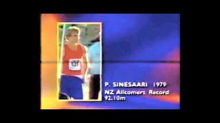 Pentti Sinersaari (FIN) 92.10 meters (1979)  .