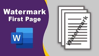 how to insert watermark only on first page Microsoft word 2016