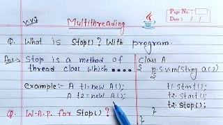 stop() method in java multithreading | Learn Coding