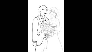 ウェルカムボードの制作過程◎#結婚式 #ウェルカムボード #ブライダル #ウェディング #wedding #illustration #shorts