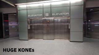 HUGE KONE basement traction elevators at the IAD Dulles Aerotrain C gates station (middle platform)