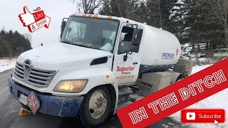 LOADED Propane Truck In The DITCH