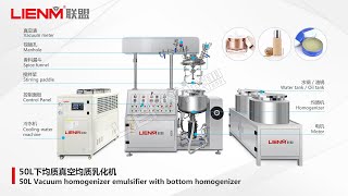 LM 50L Vacuum homogenizer with double way Mixing function