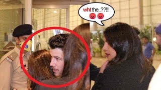 Priyanka Chopra ANGRY On Girl FAN For Hugging Husband Nick Jonas At Mumbai Airpo