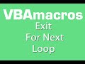 Exit For Next Loop - VBA Macros - Tutorial - MS Excel 2007, 2010, 2013