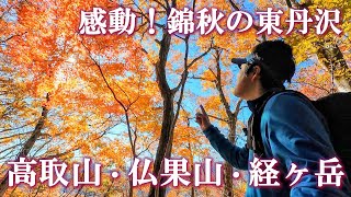 感動！錦秋の東丹沢【高取山・仏果山・経ヶ岳】初めての東丹沢の山々で、美しい紅葉と絶景、スリリングな稜線歩き、山ご飯を楽しんできました！（2024/12/1）