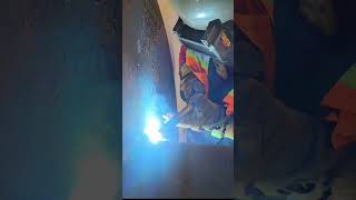 Pipe welding (FCAW) Mig gun - Dual shield #welding #welder #how #howto #fyp #tiktok #shorts #tig