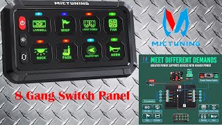 MICTUNING 8 Gang Switch Panel Green 60Amp