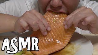 ザ・ASMR❗サーモン刺身😋SALMON SASHIMI 食べ物食べる音 飯テロ咀嚼音 Mukbang モッパン EATING SHOW EATING SOUNDS【日本語字幕付き】