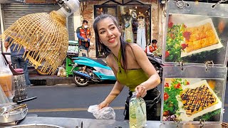 Tired but Happy. The Most popular Roti Lady in Bangkok. Thai Street Food