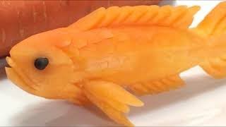 Art Beautiful Carrot Fish Carving, Carrot Decoration,Design by Seloy