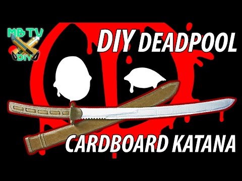 Deadpool Movie DIY Cardboard Sword / Katana with Display Board Deadpool Movie DIY Cardboard Sword / Katana with Display Board