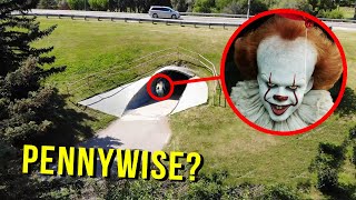 DRONE CATCHES PENNYWISE AT HAUNTED TUNNEL!! (HE TOOK MY DRONE!!)