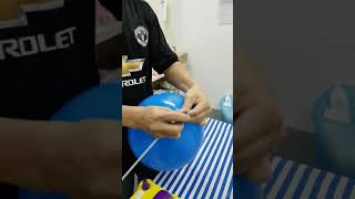 How to tie a latex balloon to the cup and stick