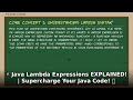 ⚡️ Java Lambda Expressions EXPLAINED! 🚀 Supercharge Your Java Code! | Learn Java