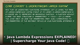 ⚡️ Java Lambda Expressions EXPLAINED! 🚀 Supercharge Your Java Code! | Learn Java
