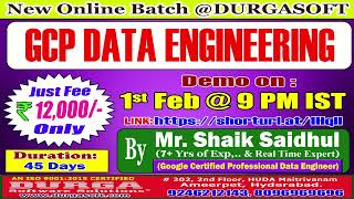 GCP DATA ENGINEERING Online Training @ DURGASOFT