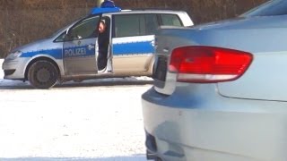 BMW M3 E92 - Presentation in Snow Schnee + Stress mit Polizei + Flucht Escape of the Police