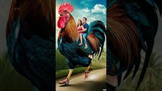 Riding a Giant Rooster! Unbelievable But True | AI-Generated Funny Video #shorts #funny